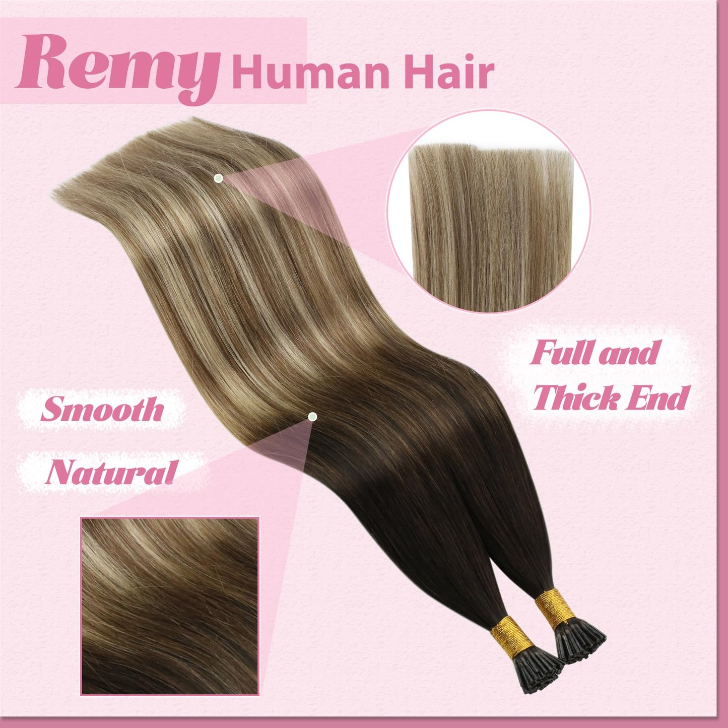 REMY premium Micro Link Hair Extensions Highlight Micro Loop Hair Extensions Real Human Hair Light Brown Highlights Blonde Micro Extensions Real Human Hair Add Hair Volume 18 Inch 50s/50g