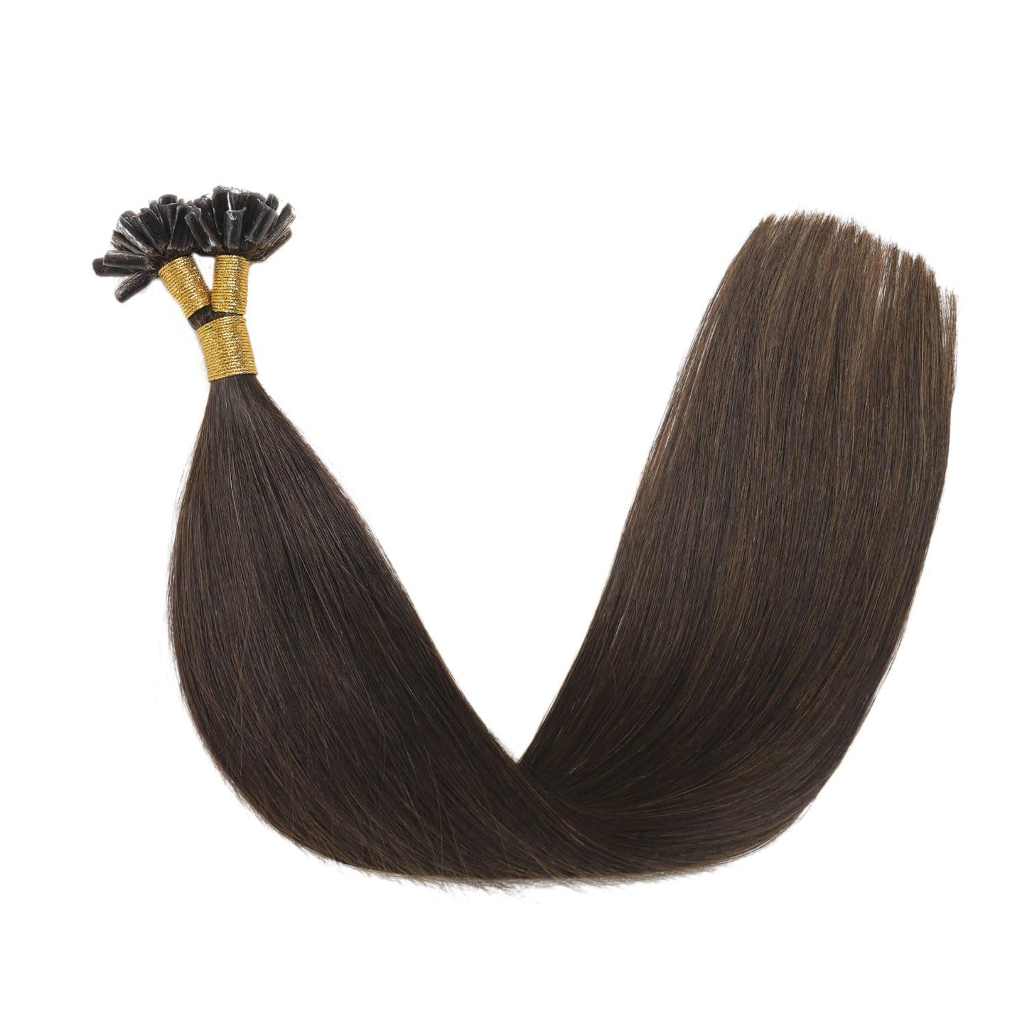 U Tip Hair Extensions Real Human Hair 50 Strands 50g 20inch Balayage Ombre Walnut Brown to Ash Brown and Blonde Pre Bonded Hair Extensions Nail U Tip Hair Extensions #3/8/22 20inch