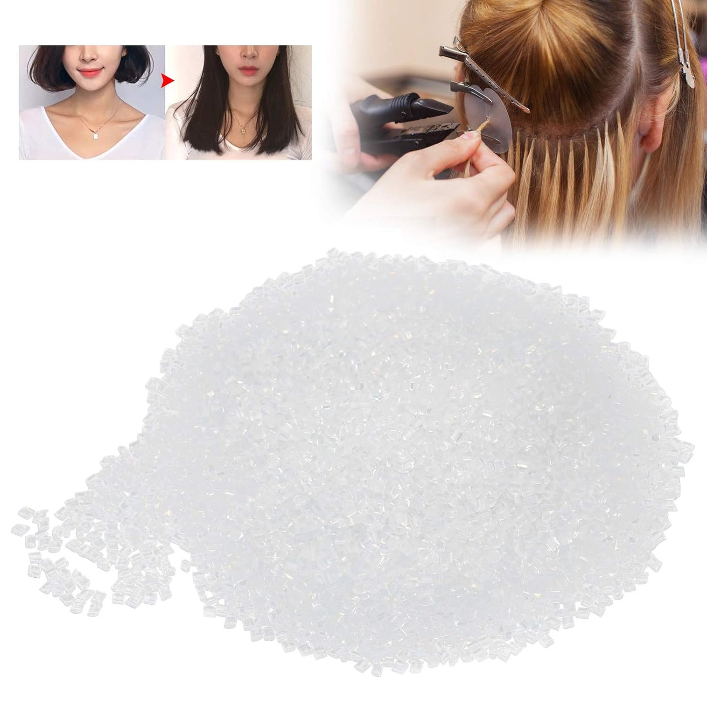 100g Hair Treatment, Hair Extensions, Hair Glue, Hair Bonding Glue Clear Granule Beads Hair Extension Granule Hot Extension Glue Bead Accessory