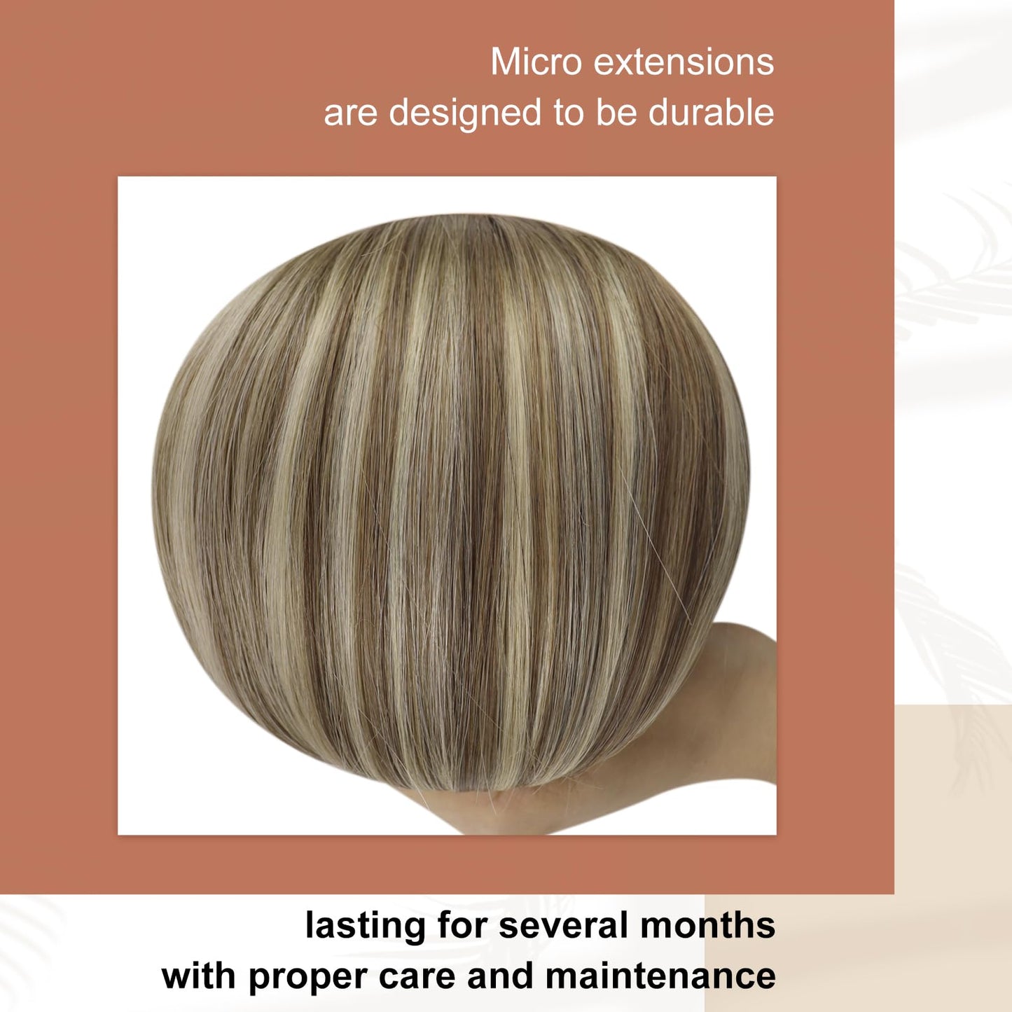 Full Shine Cold Fusion Prebonded Human Hair Extensions with Microbeads Color 18 Ash Blonde Highlighted 613 Blonde Micro Link Straight Hair 22 Inch Natural Hair Extensions for Women 50 Strands