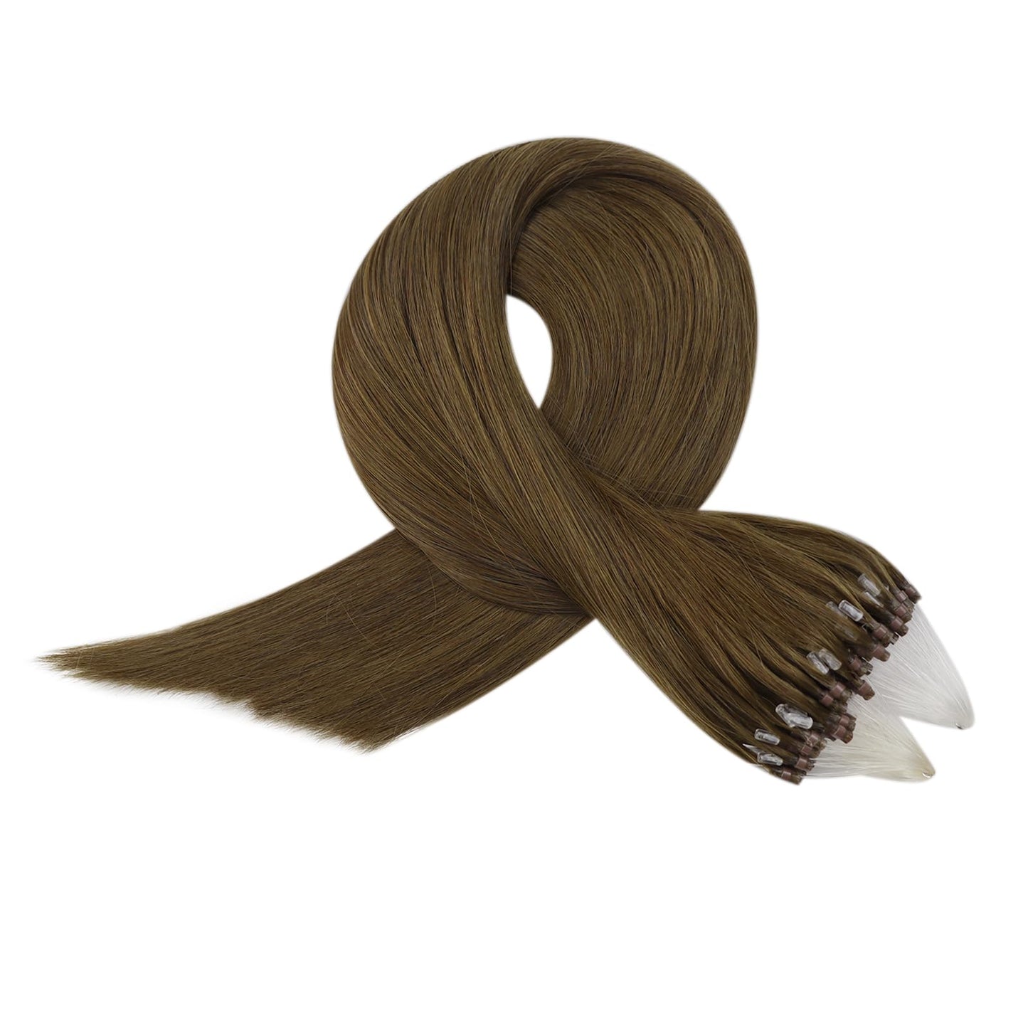 Full Shine Cold Fusion Prebonded Human Hair Extensions with Microbeads Color 18 Ash Blonde Highlighted 613 Blonde Micro Link Straight Hair 22 Inch Natural Hair Extensions for Women 50 Strands