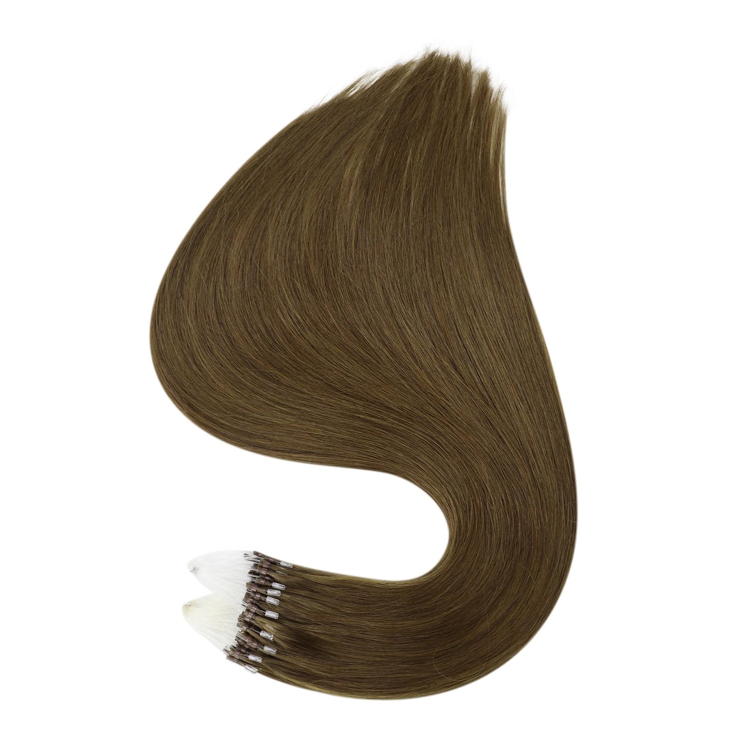 Full Shine Cold Fusion Prebonded Human Hair Extensions with Microbeads Color 18 Ash Blonde Highlighted 613 Blonde Micro Link Straight Hair 22 Inch Natural Hair Extensions for Women 50 Strands