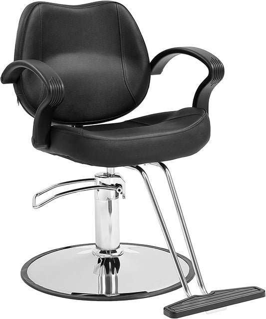 VEVOR Salon Chair, Barber Chair for Hair Stylist, Styling Chair with Heavy Duty Hydraulic Pump, 360° Swivel Hair Salon Chair with Footrest for Beauty Spa Shampoo, Max Load Weight 330 lbs, Black