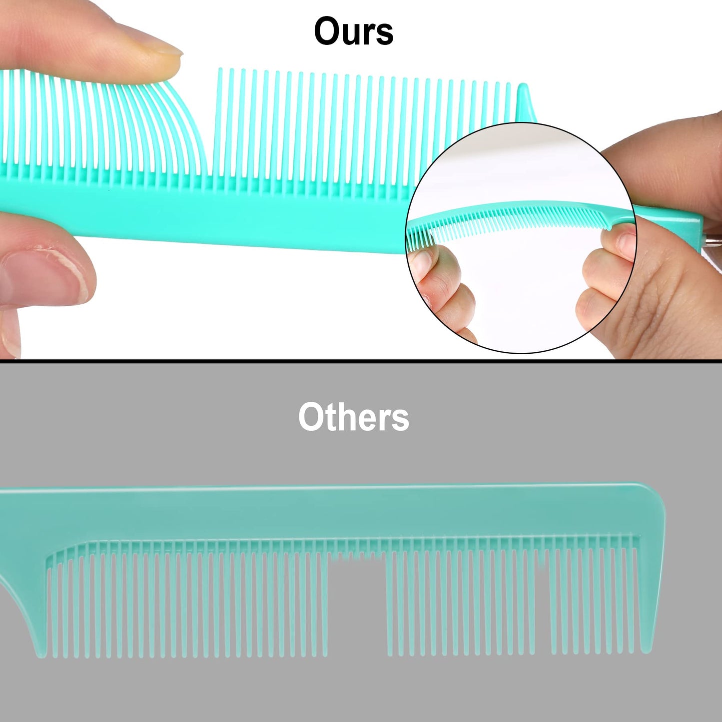 JANYUN 3 Pcs Rat Tail Combs Salon Hairdressing Comb with Stainless Steel Handle, Fine Tooth Combs for Women, Barber (Black White Pink)