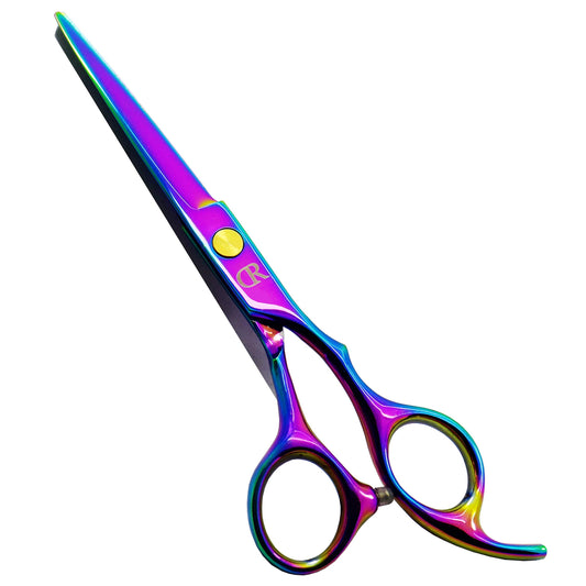 Professional Hair Cutting Shears,6 Inch Barber Hair Cutting Scissors Sharp Blades Hairdresser Haircut for Women/Men/Kids 420c Stainless Steel Rainbow Color（A）