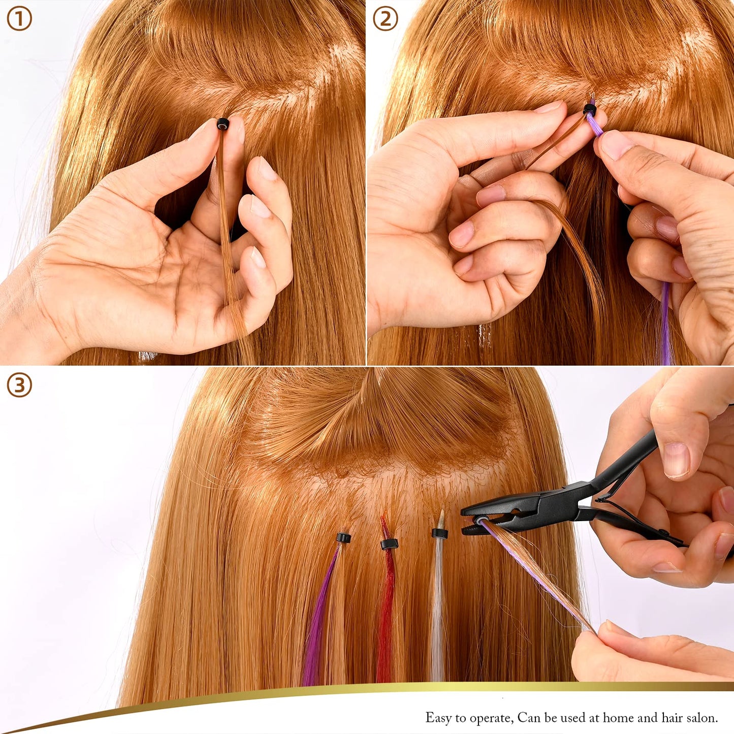 EHDIS Tape in Hair Extensions Pliers Stainless Steel Flat Surface Extensions Tape Sealing Clamp Pliers Tool (Type A)