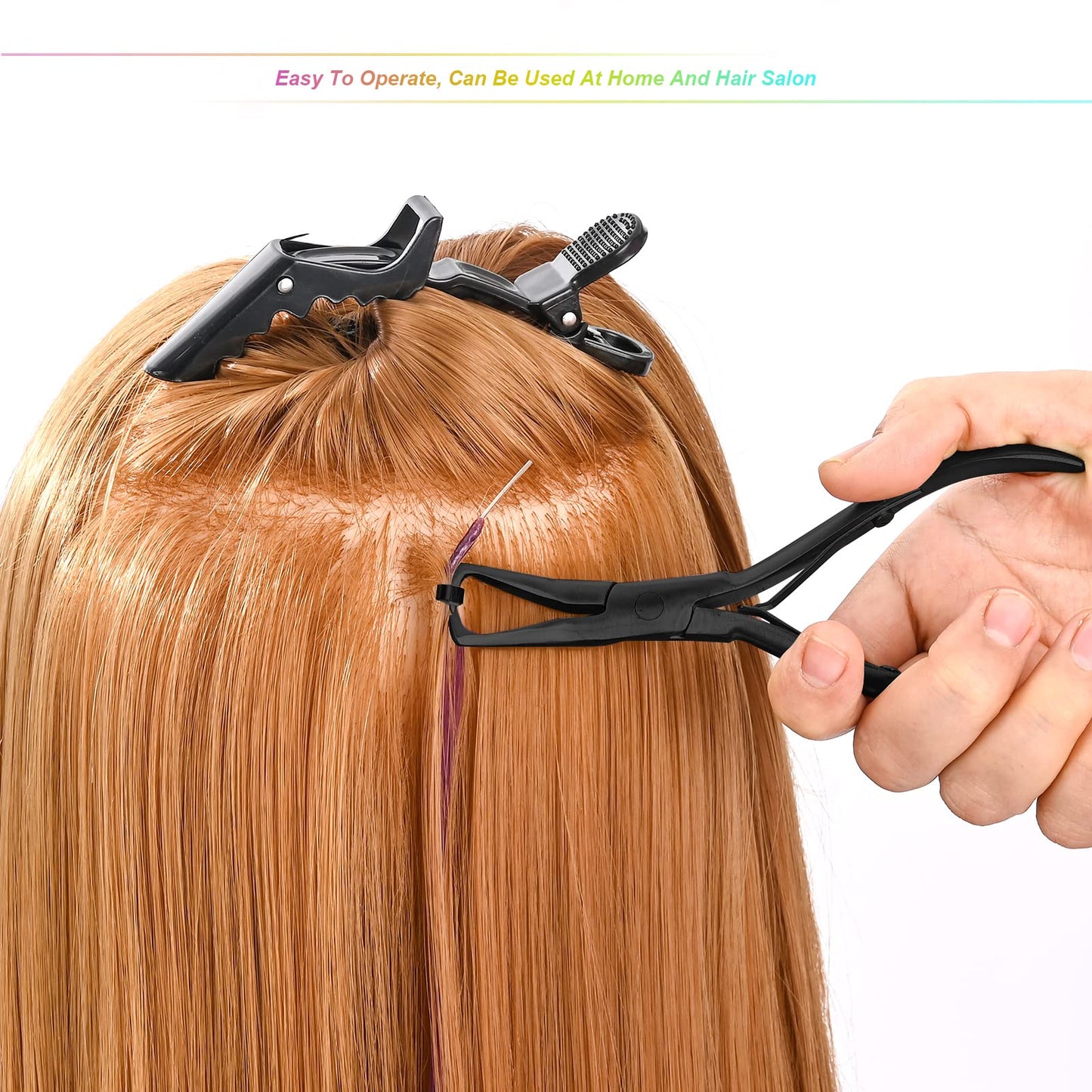 EHDIS Tape in Hair Extensions Pliers Stainless Steel Flat Surface Extensions Tape Sealing Clamp Pliers Tool (Type A)