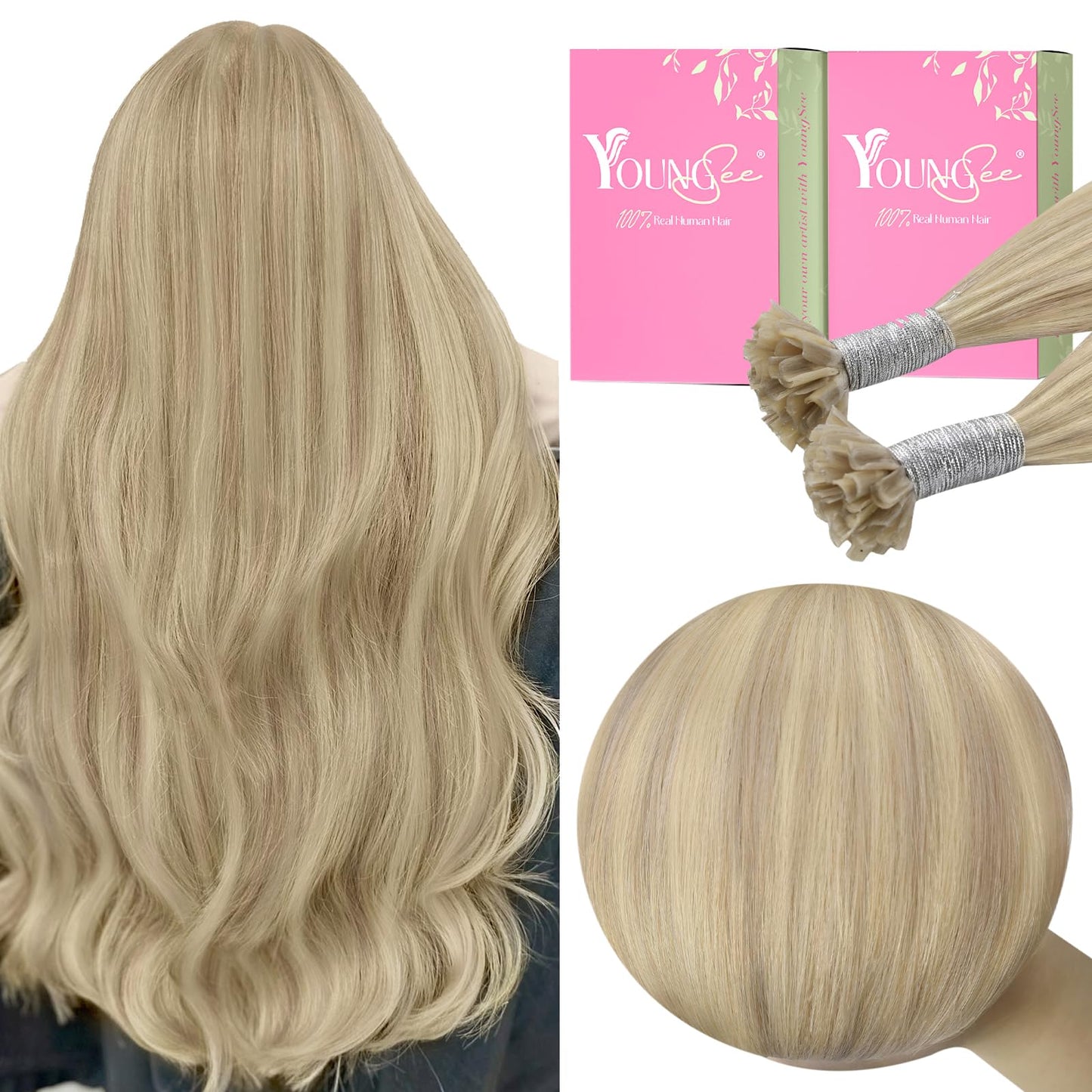 REMY premium Micro Link Hair Extensions Highlight Micro Loop Hair Extensions Real Human Hair Light Brown Highlights Blonde Micro Extensions Real Human Hair Add Hair Volume 18 Inch 50s/50g