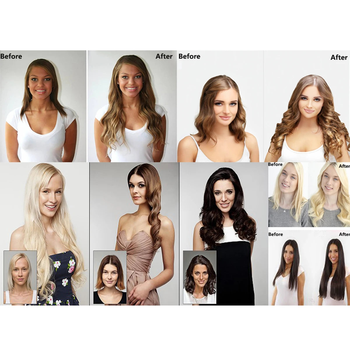 Clip in Hair Extensions Real Human Hair, 7pcs 16 Clips 70g,Chocolate Brown to Caramel Blonde, Clip in 100% Brazilian Remy Human