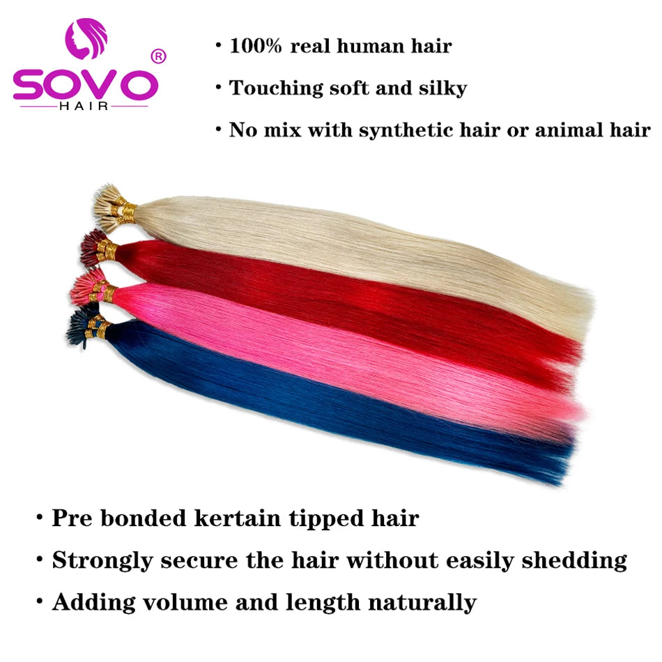 100 strands Nano Rings Micro Links Human Hair Extensions Natural Blonde Micro Bead Loop Pre Bonded Remy European Straight Hair