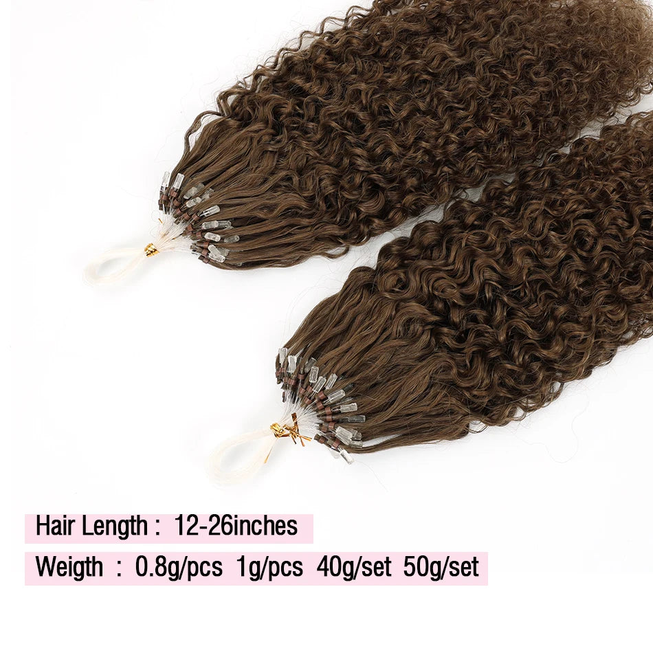 Audelami Micro Loop Hair Extensions Fusion Hair Extensions Easy Install Natural Human Hair Remy Hair Water Wave Soft Hair 50pcs
